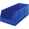 Quantum Plastic Stackable Shelf Bin SSB483 8-1/4"W x 20-1/2"D x 7"H, Blue - Pkg Qty 6