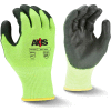 Radians® RWG558XS Axis™ Cut Resistant PU Palm Gloves, Hi-Vis Yellow/Black, XS, 1 Pair - Pkg Qty 12