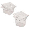 Rubbermaid G106P00 - Clear Cold Food Containers, 1/6 Size, 2-1/2 Quarts - Pkg Qty 6