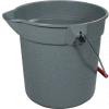 Rubbermaid® Brute 10 Qt. Round Plastic Utitilty Bucket 10-1/2" Dia x 10-1/4"H, Gray-RCP296300GY - Pkg Qty 12