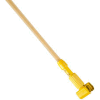 Rubbermaid® 60" Gripper Clamp Hardwood Handle, Natural/Yellow - RCPH216 - Pkg Qty 12