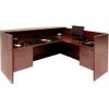 Regency Reception Station with Double Pedestals - Mahogany - Manager Series