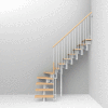 Arke Kompact Modular Staircase Kit, (88-5/8" to 119-1/4"), *L* 29" Tread, White