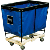 Elevated Basket Truck, 6 Bu, Blue Vinyl, Wood Base, All Swivel