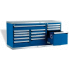 Rousseau Metal Workbench For Waste & Recycling GT-XLG0004S_902, 2 Tool Boxes, 72"W, Glossy Black