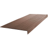 Rubber Raised Circular Stair Tread Square Nose 12.06" x 48" Light Brown
