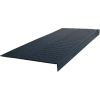 Rubber Raised Circular Stair Tread Square Nose 12.06" x 96" Black