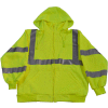 Petra Roc Zip-Up Hooded Sweatshirt, ANSI Class 3, Polar Fleece, Lime, 5XL