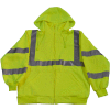 Petra Roc Zip-Up Hooded Sweatshirt, ANSI Class 3, Polar Fleece, Lime, L