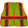 Petra Roc 5-Point Breakaway Public Safety Vest, ANSI Class 2, Polyester Solid, Lime/Orange, S-XL