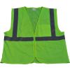 Petra Roc Safety Vest, ANSI Class 2, Zipper Closure, Polyester Mesh, Lime, 2XL/3XL
