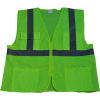 Petra Roc 4-Pocket Safety Vest, ANSI Class 2, Zipper Closure, Polyester Mesh, Lime, 2XL/3XL