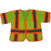 Petra Roc 5-Point Breakaway Public Safety Vest, ANSI Class 3, Polyester Mesh, Lime/Orange, S-XL