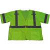 Petra Roc Safety Vest, ANSI Class 3, Touch Fastener Closure, Polyester Mesh, Lime, L/XL