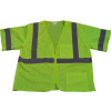 Petra Roc Safety Vest, ANSI Class 3, Zipper Closure, 2 Pockets, Polyester Mesh, Lime, 2XL/3XL