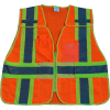 Petra Roc 5-Point Breakaway Public Safety Vest, ANSI Class 2, Polyester Mesh, Orange/Lime, S-XL