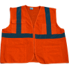 Petra Roc 4-Pocket Safety Vest, ANSI Class 2, Zipper Closure, Polyester Mesh, Orange, 2XL/3XL