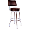 Richardson Seating Swivel Barstool with Backrest - 30"H - Black