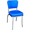 Retro 1950's Diner Chair Royal Blue with 2" Box Seat