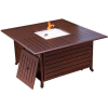 Hiland Fire Pit HIL-FP-1108 Propane 42000 BTU Square Slatted Aluminum Bronze