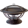 Hiland Fire Pit YFP-022 Wood Burning with Scroll Design 30" Round Black