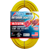 U.S. Wire 73100 100 Ft. Three Conductor Yellow Temp-Flex Lighted Plug Cord, 14/3 Ga., 300V, 13A