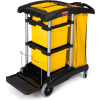 Rubbermaid® Microfiber Janitor Cart, Black 9T73