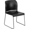 Flash Furniture Contoured Plastic Stacking Chair - 880 lb. Capacity - Black - Hercules Series