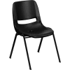 Flash Furniture Ergonomic Shell Stack Chair - Plastic - Black - Hercules Series - Pkg Qty 4