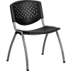 Flash Furniture Stack Chair - Plastic - Black - Titanium Frame - Hercules Series