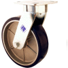 RWM Casters 4" Rubber on Iron Wheel Swivel Caster with Side Wheel Brake - 65-RIR-0420-S-WB