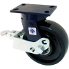 RWM Casters 8" x 3" Cast Iron Wheel Swivel Caster with Cam Wheel Brake - 75-CIR-0830-S-FICWB