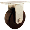 RWM Casters Economy 53 Series 8" Rubber Rigid Caster on Iron Wheel & Wheel Brake - E53-RIR-0825-R-WB