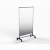 Railex Area Guard 79"H x 48"W High Impact Clear Shield - Rolling Base - Galvanized Frame