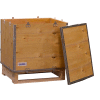 Global Industrial™ 4 Panel Hinged Shipping Crate w/Lid & Pallet, 23-1/4"L x 19-1/4"W x 19-1/2"H