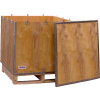 Global Industrial 4 Panel Hinged Shipping Crate with Lid & Pallet, 29-1/4"Lx29-1/4"Wx29-1/4"H