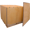 Global Industrial 6-Panel Shipping Crate with Lid & Pallet, 60" x 60" x 48" O.D.