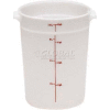 Cambro RFS8148 - Storage Container, Round, 8 Qt., 9-15/16" Dia. x 10-7/8"H, White, Polyethylene - Pkg Qty 12