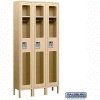 See-Through Metal Locker S-61368 - Single Tier 3 Wide 12"W x 18"D x 72"H Tan Assembled