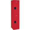 Sandusky Double Tier 2 Door Extra Wide Welded Steel Locker, 15"Wx18"Dx33"H, Red, Assembled