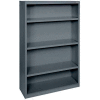 Steel Bookcase 3 Shelves 34-1/2"W x 13"D x 60"H-Charcoal