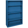 Steel Bookcase 3 Shelves 34-1/2"W x 13"D x 60"H-Blue