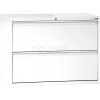 Lateral File, 2-Drawer, 42W" x 19-1/4D" x 28-3/8H", Standard White