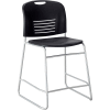 Safco® Vy™ Counter-Height Plastic Stacking Chair with Sled Base - Black