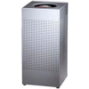 Rubbermaid® Silhouette SC14E Square Open Top Receptacle w/Liner, 16 Gallon - Silver Metallic