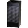 Rubbermaid® Silhouette Steel Square Trash Can W/Plastic Liner, 16 Gallon, Black