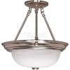Satco 60-201 2 Light - 13" - Semi-Flush - Alabaster Glass Brushed Nickel