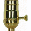 Satco 80-1024 3 Way (2 Circuit) 3pc. Turn Knob Socket w/Removable Knob - Polished Brass