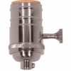 Satco 80-1047 3 Way (2 Circuit) Turn Knob Socket w/Matching Finish Removable Knob - Polished Nickel