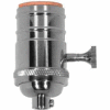 Satco 80-1049 3 Way (2 Circuit) Turn Knob Socket w/Matching Finish Removable Knob and Uno Thread